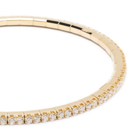 18kt yellow gold diamond stretchy bangle